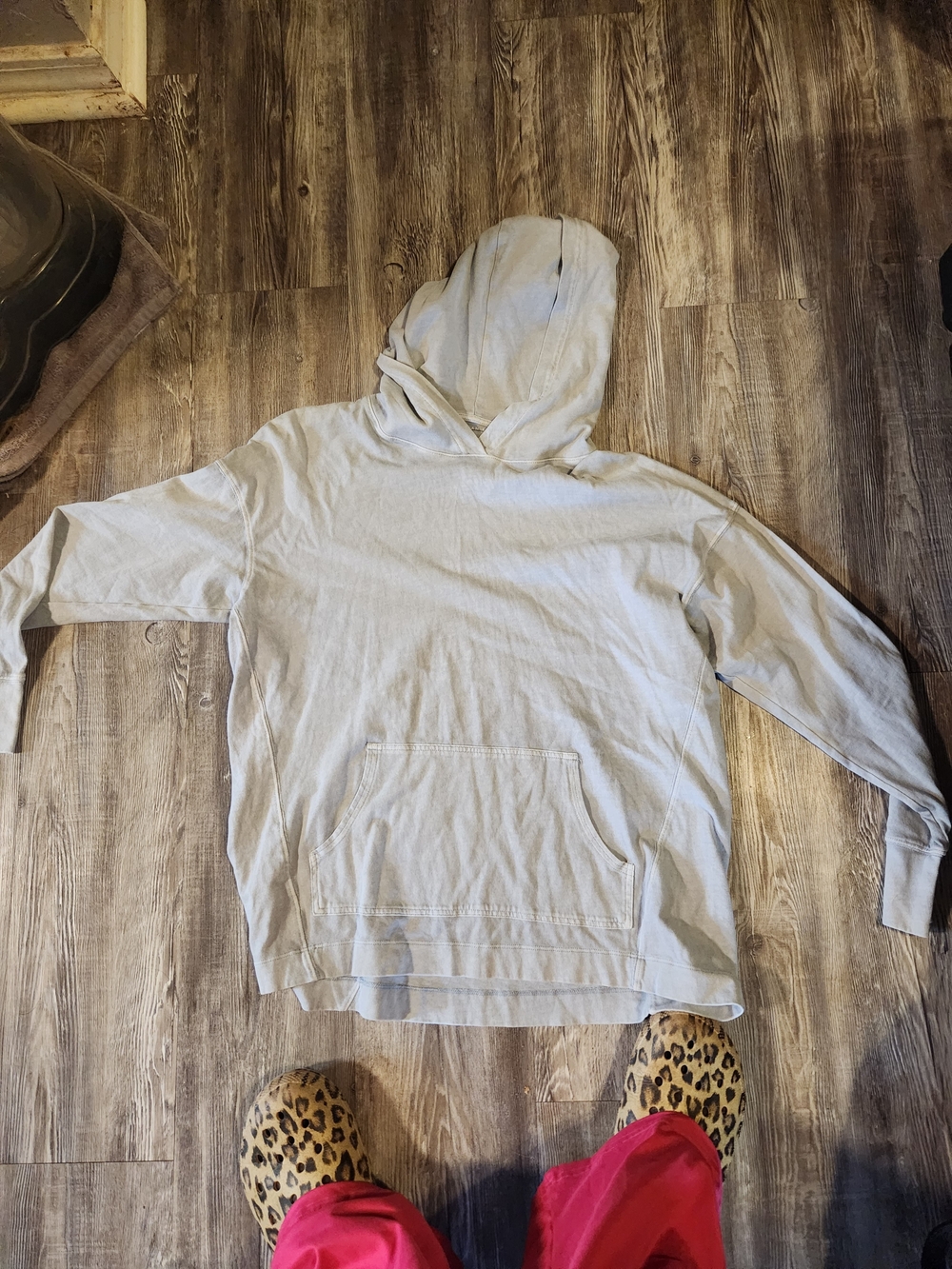 American Eagle Outfitters Men's Light Gray Zip-Up Hoodie